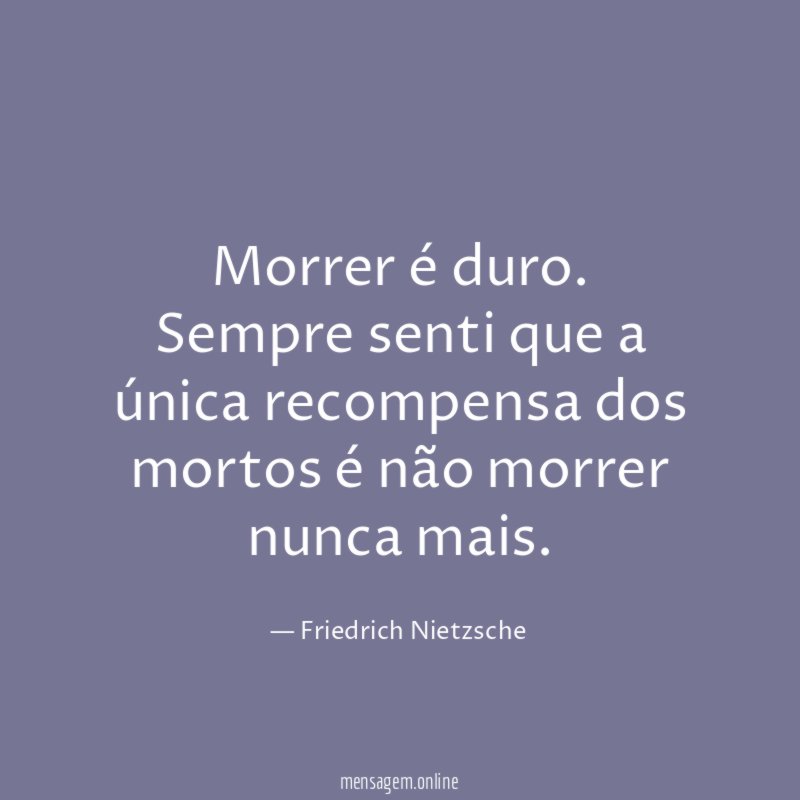 Morrer é duro