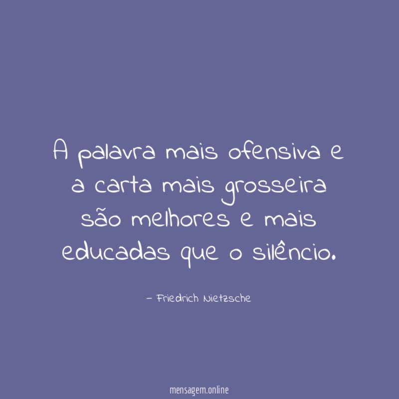 A palavra mais ofensiva e a carta mais