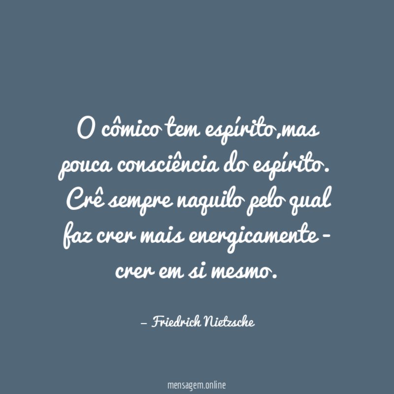 O cômico tem espírito