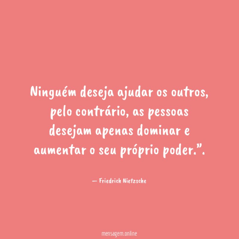 Ninguém deseja ajudar os outros
