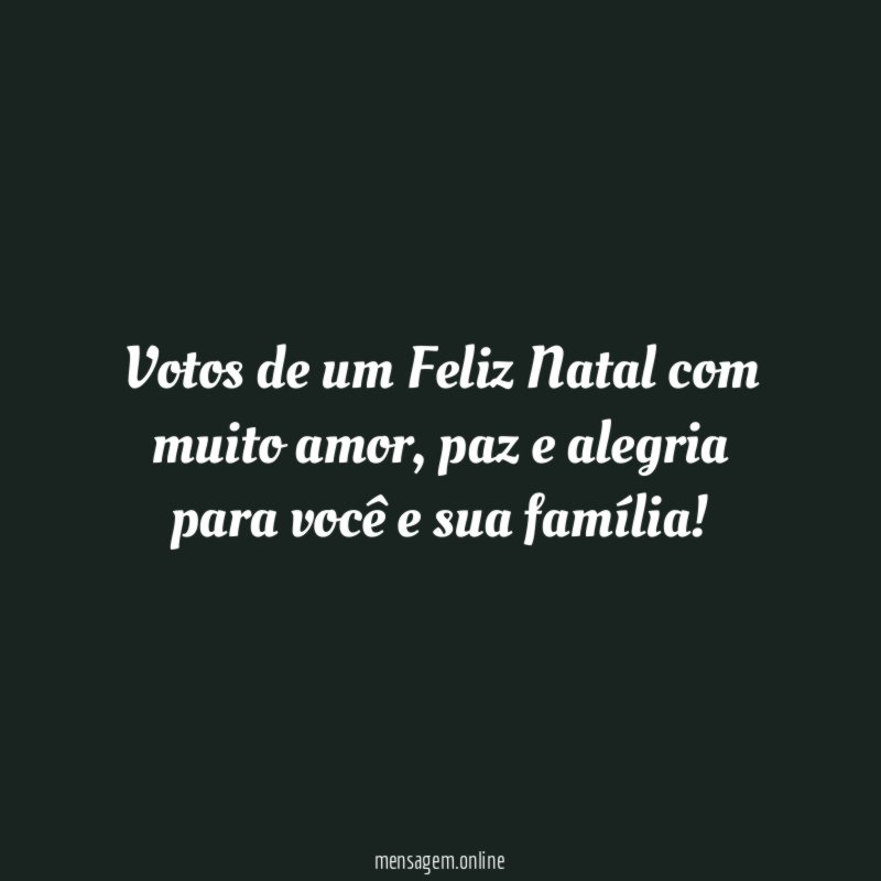 Votos de um Feliz Natal com muito amor