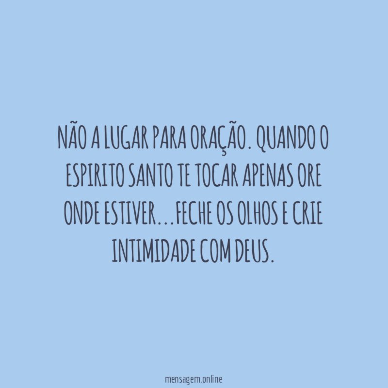 Não a lugar para oração