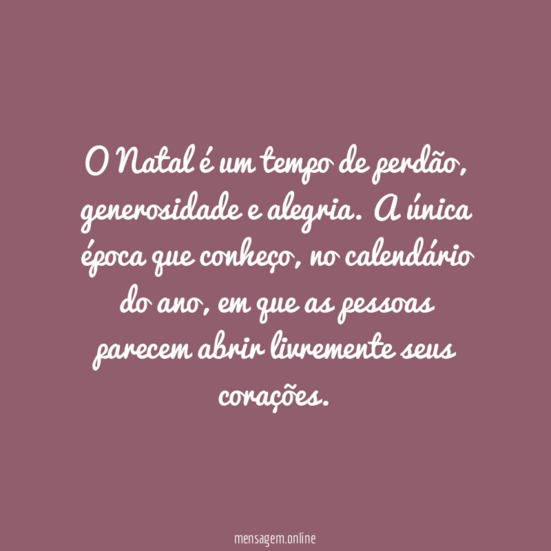 O Natal é um tempo de perdão