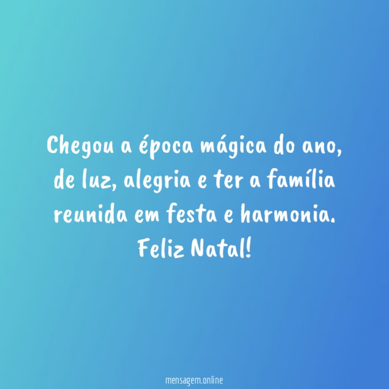 Chegou a época mágica do ano