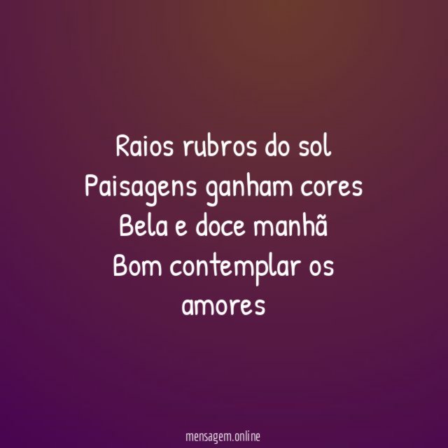 Raios rubros do sol Paisagens ganham cores Bela e doce