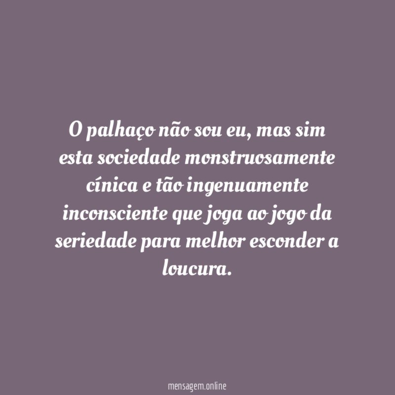 O palhaço não sou eu