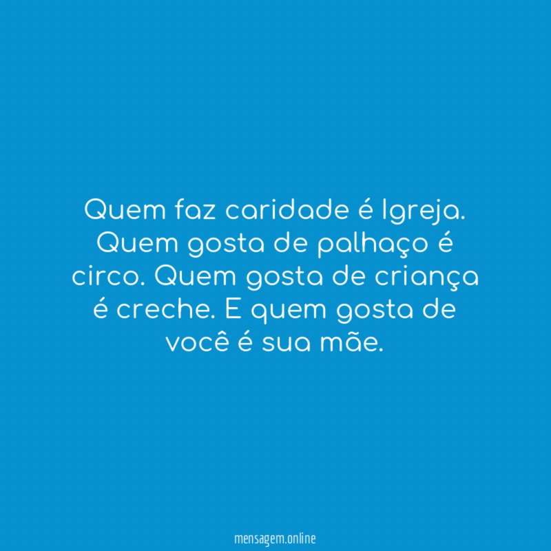 Quem faz caridade é Igreja