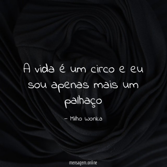 A vida é um circo e eu sou apenas mais um palhaço