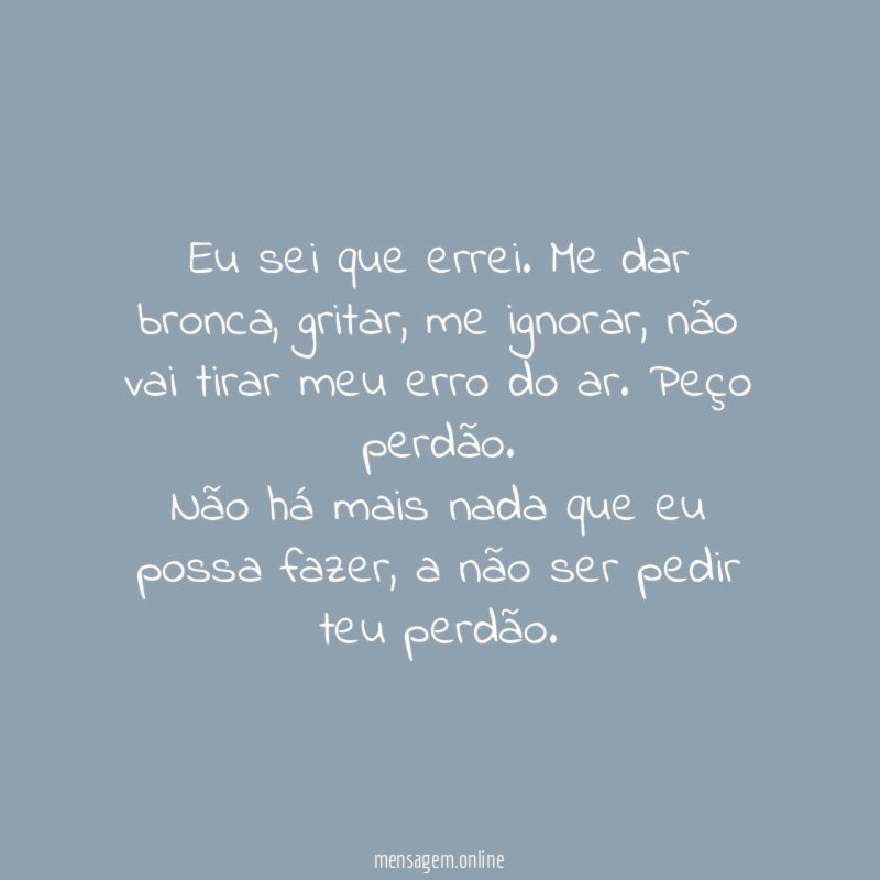 Eu sei que errei