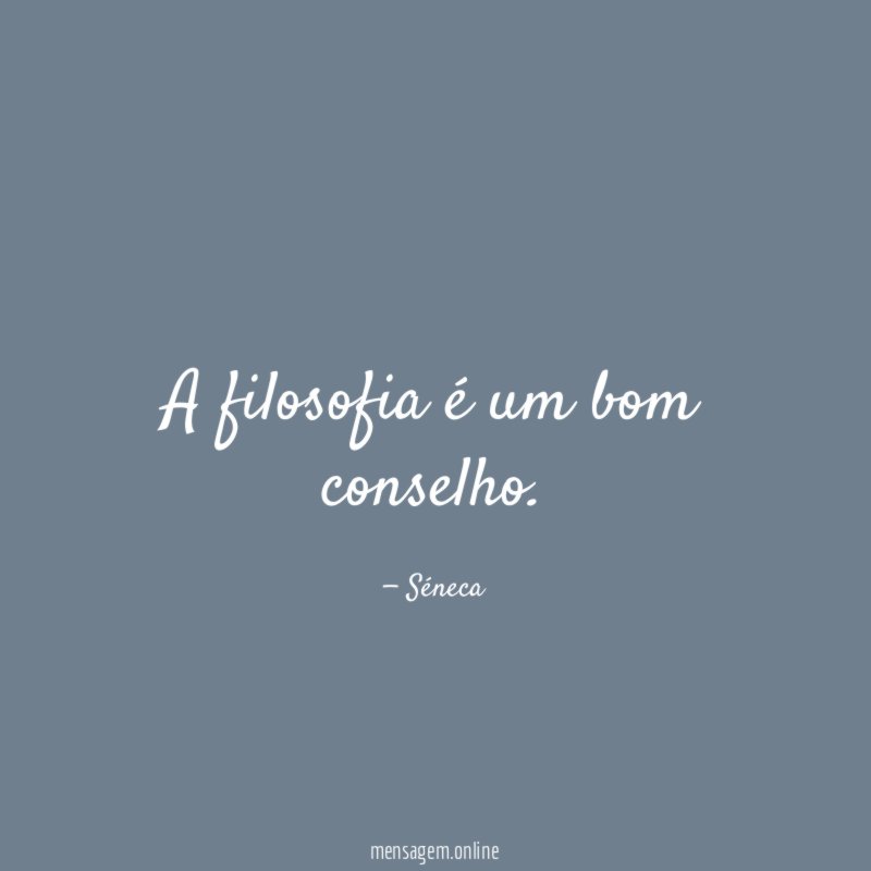 A filosofia é um bom conselho