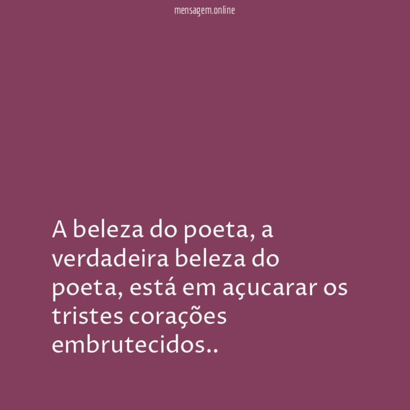 A beleza do poeta