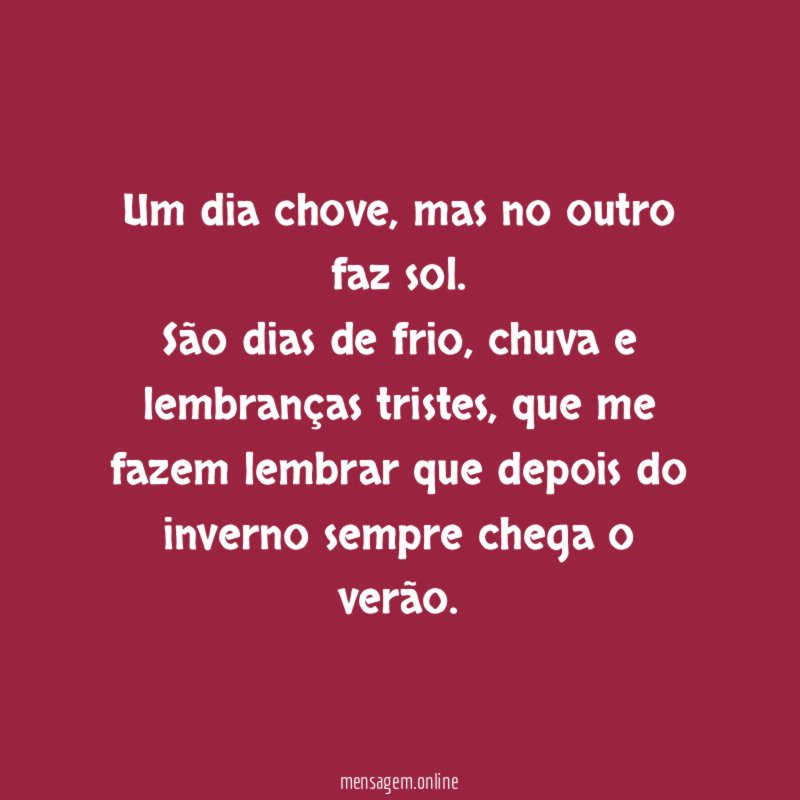 Um dia chove