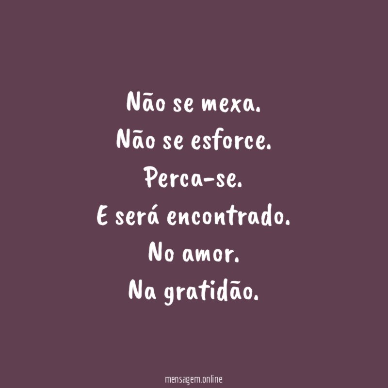 Não se mexa