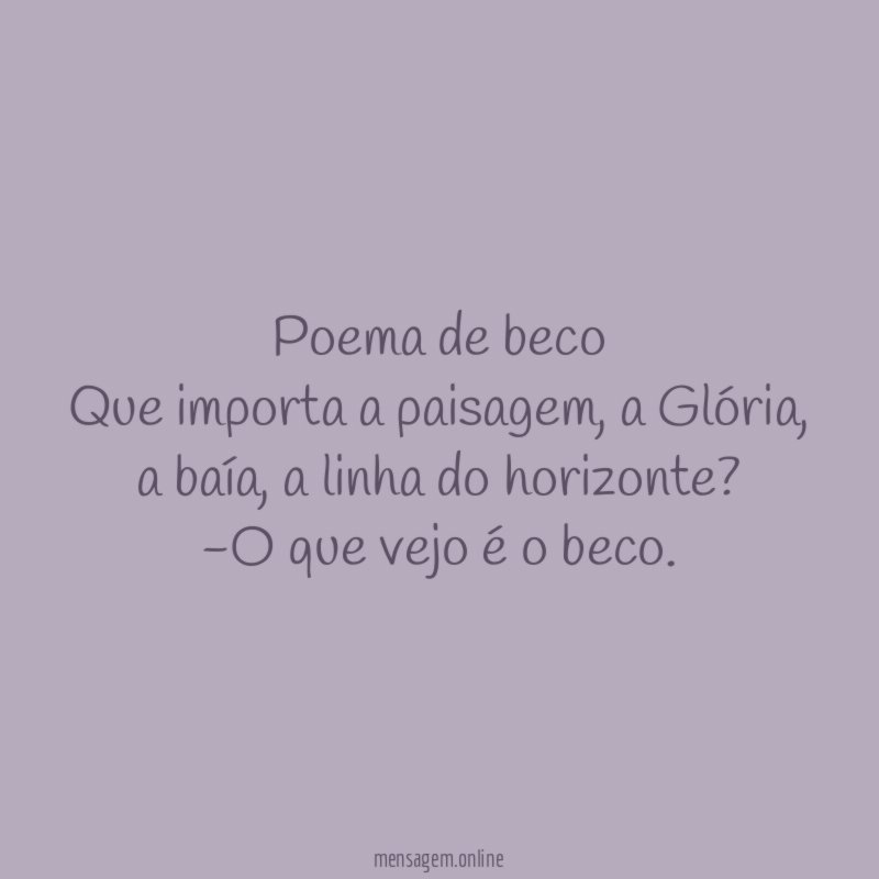 Poema de beco