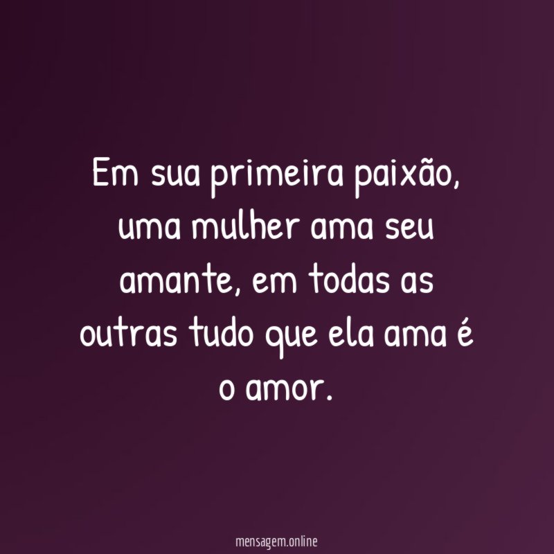 Em sua primeira paixão