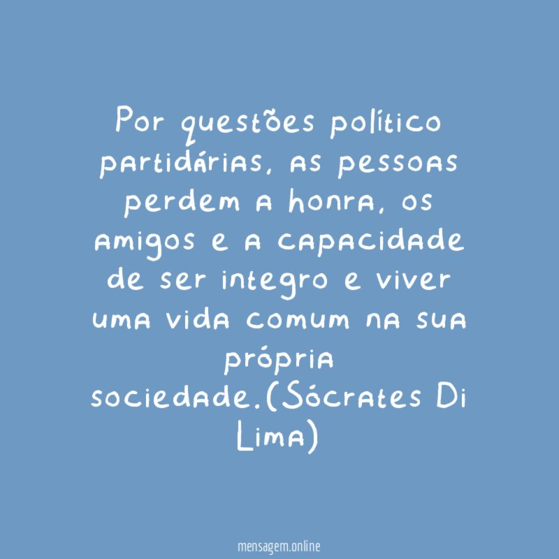 Por questões político partidárias