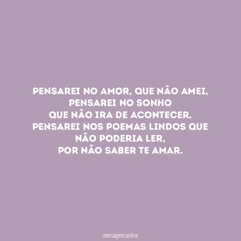 Pensarei no AMOR