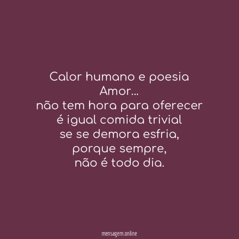 calor humano e poesia Amor