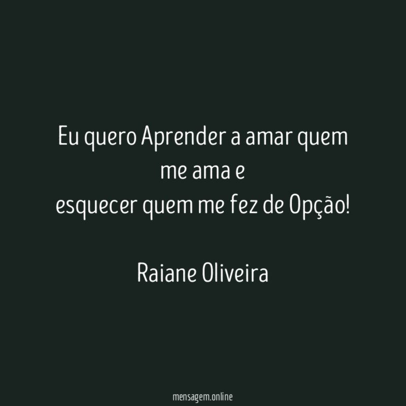 Eu quero Aprender a amar quem me ama