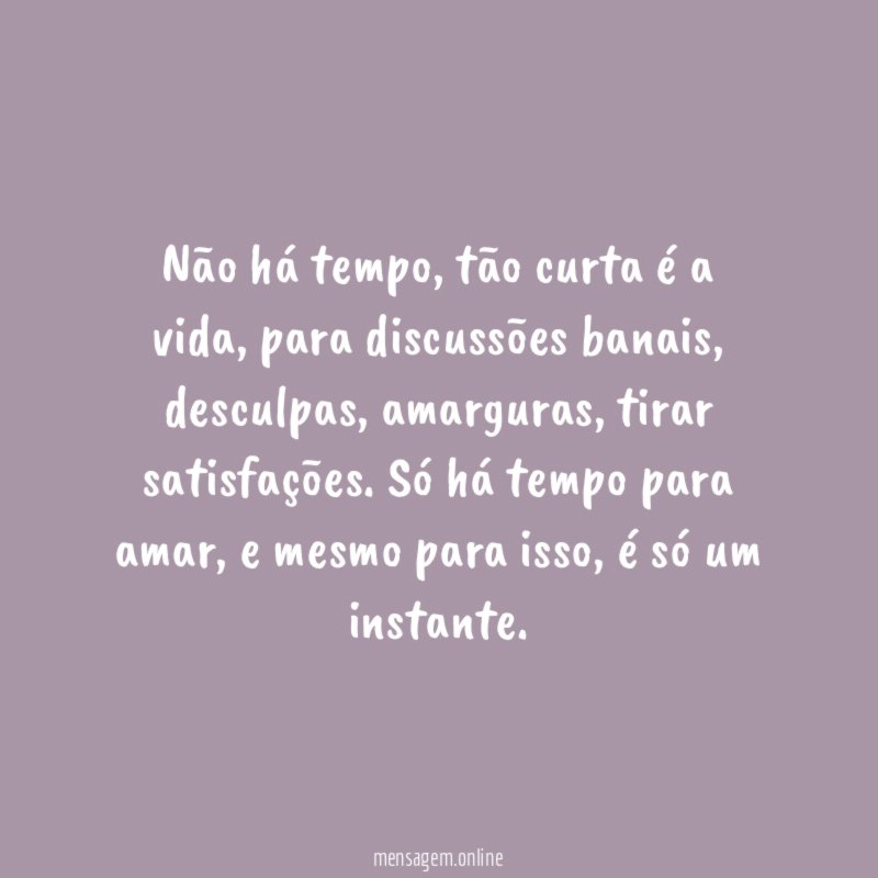 Não há tempo