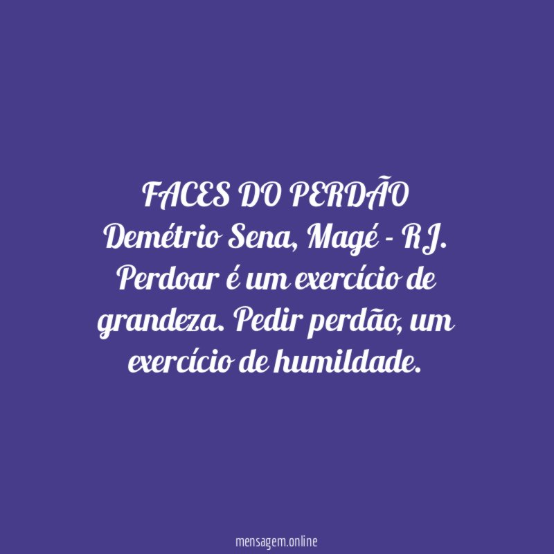 FACES DO PERDÃO
