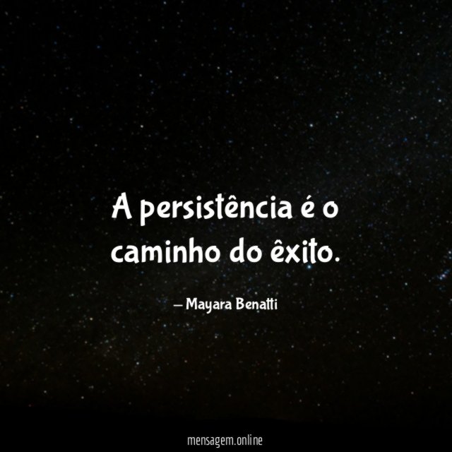 A persistência é o caminho do êxito