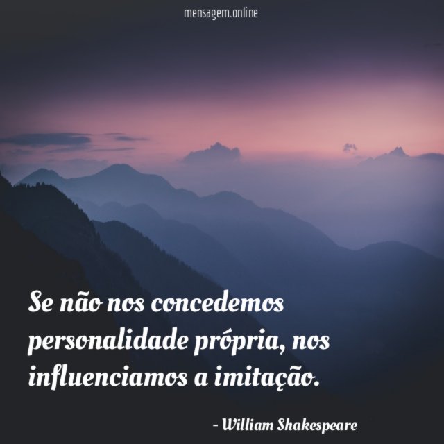 Se não nos concedemos personalidade própria