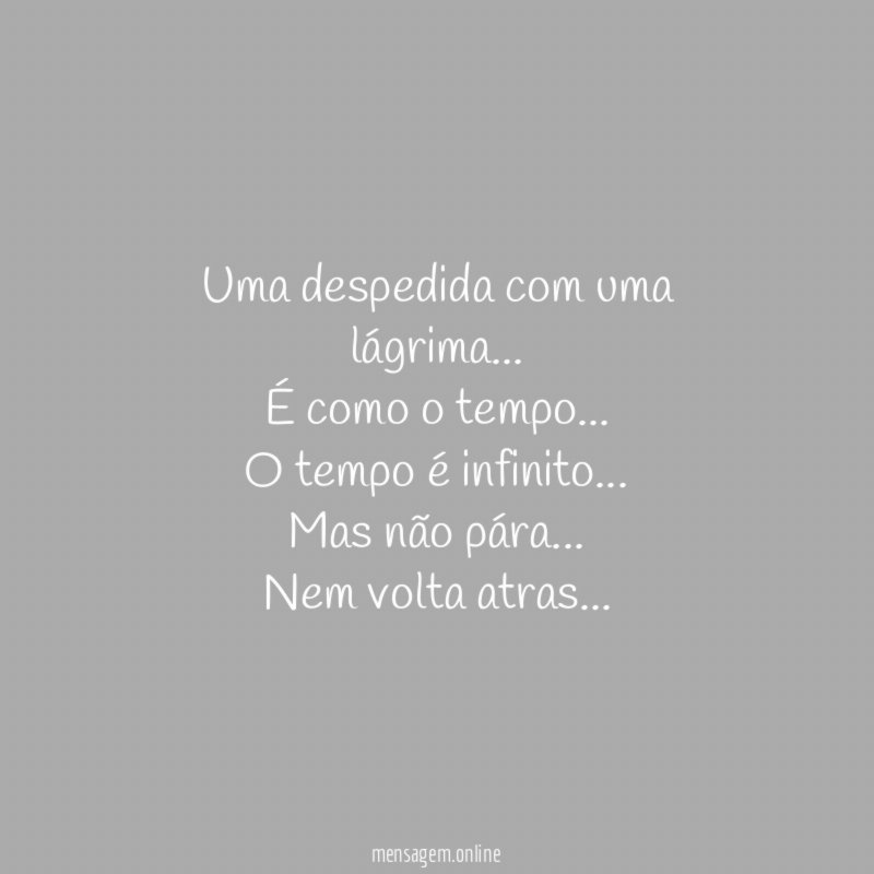 Uma despedida com uma lágrima