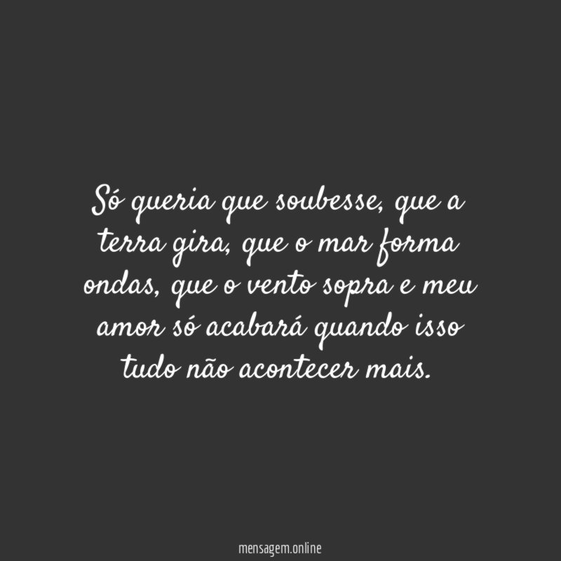 Só queria que soubesse