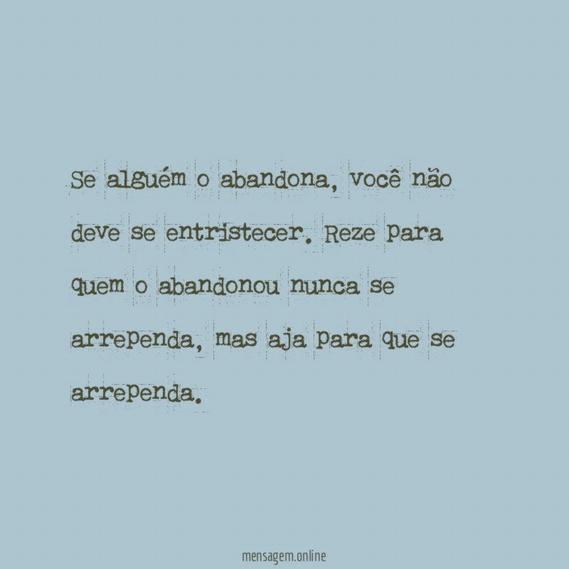 Se alguém o abandona