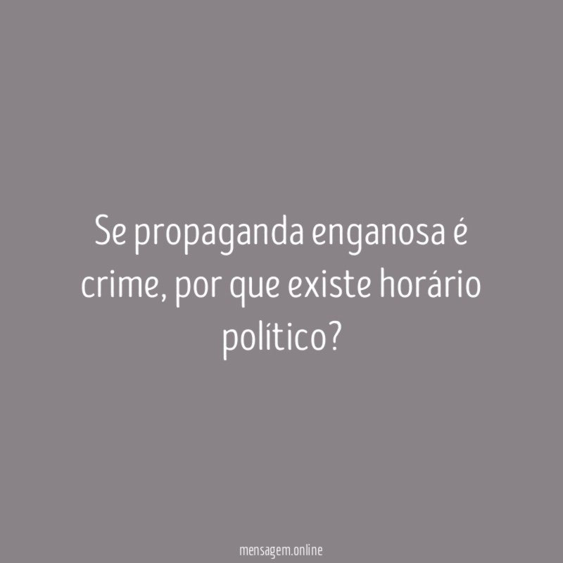 Se propaganda enganosa é crime
