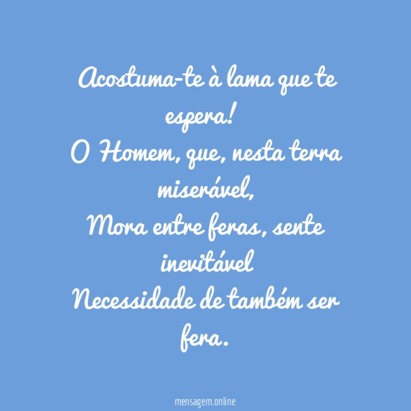 Acostuma-te à lama que te espera