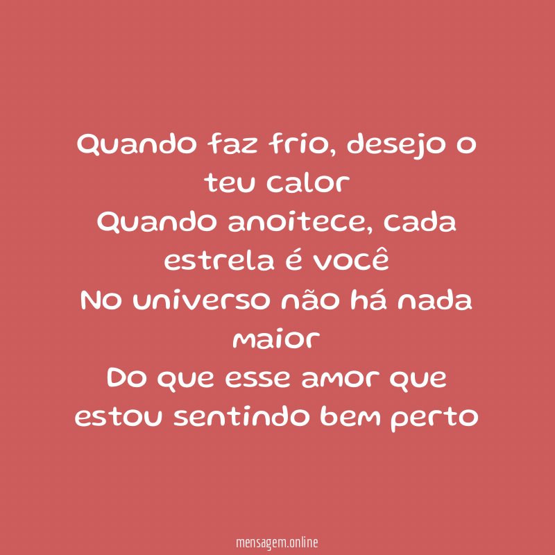 Quando faz frio