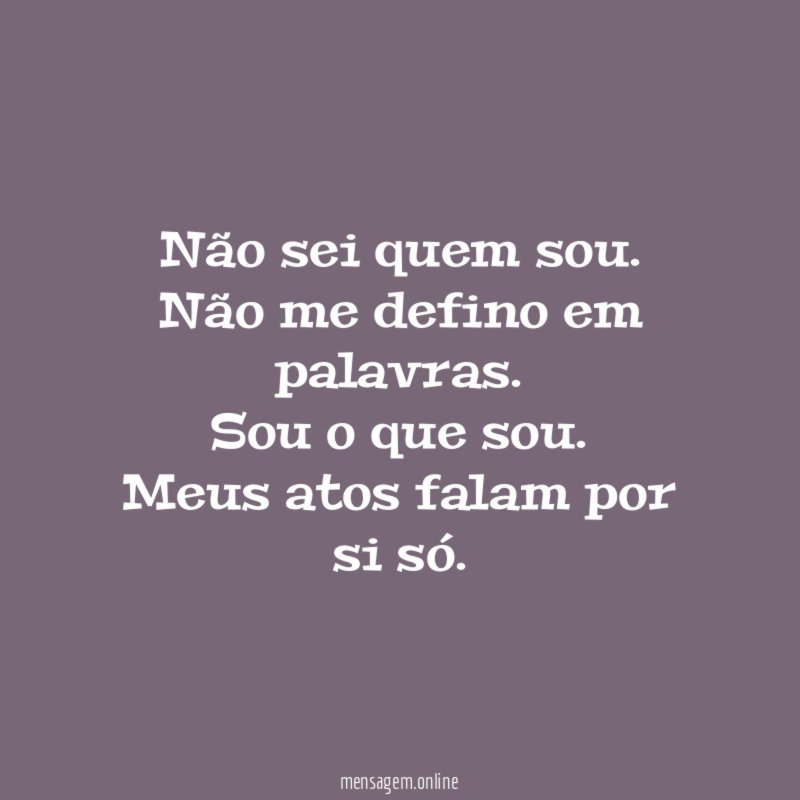 Não sei quem sou