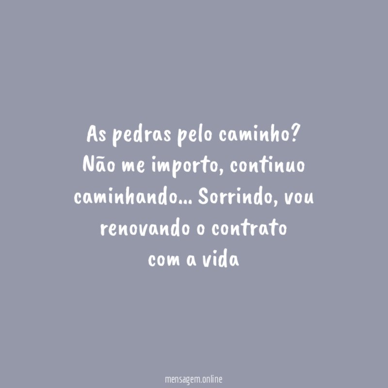 As pedras pelo caminho