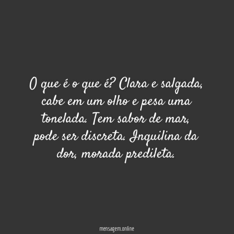 O que é o que é