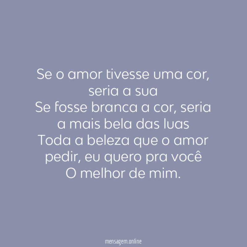 Se o amor tivesse uma cor