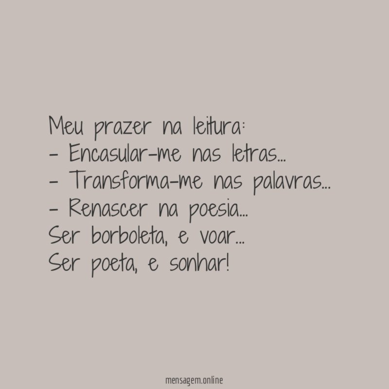 Meu prazer na leitura