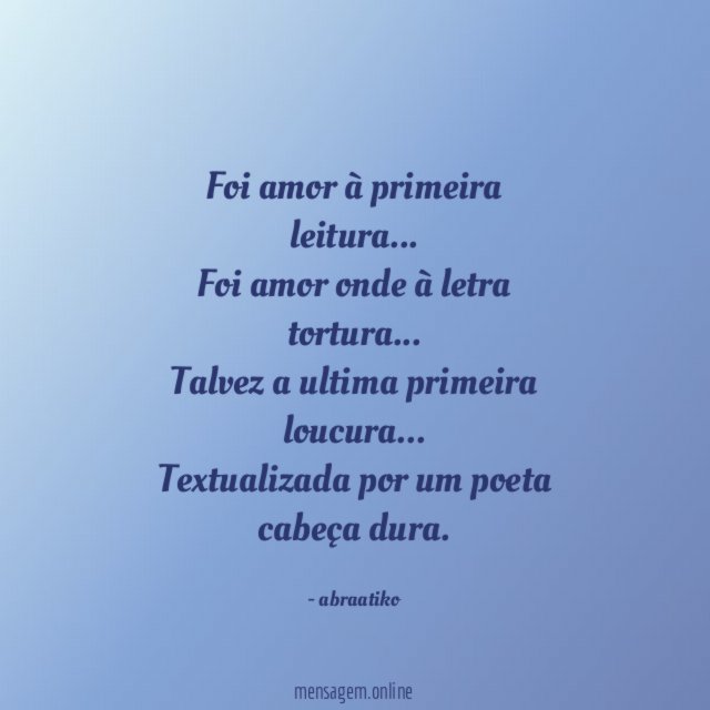 Foi amor à primeira leitura