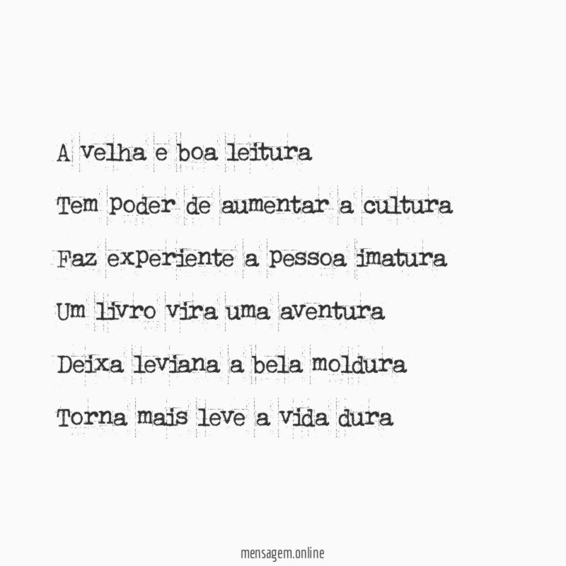 A velha e boa leitura Tem poder de aumentar