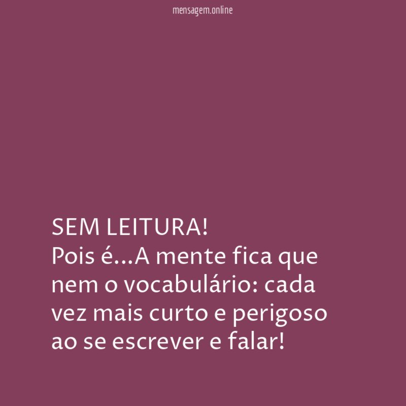 SEM LEITURA!
