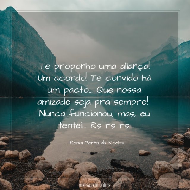 Te proponho uma aliança