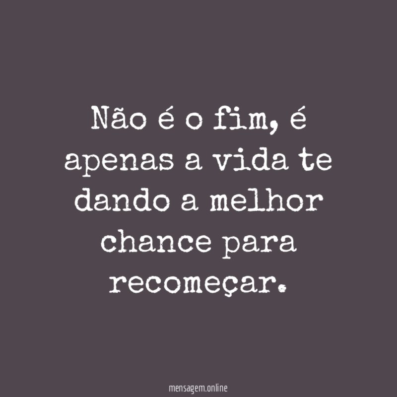 Não é o fim