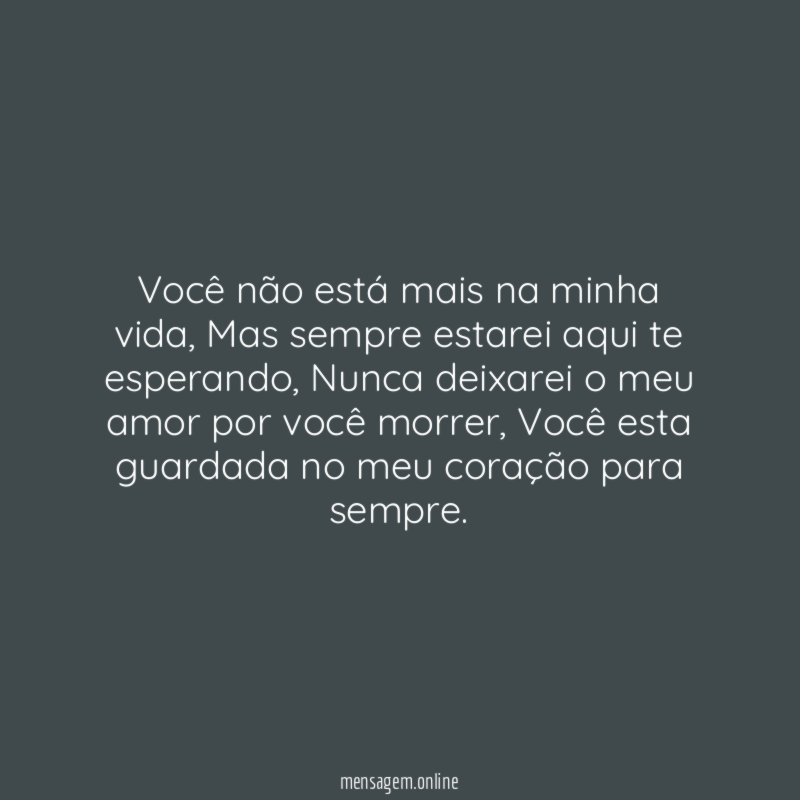 Você não está mais na minha vida