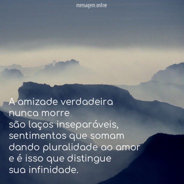 A amizade verdadeira nunca morre são laços inseparáveis