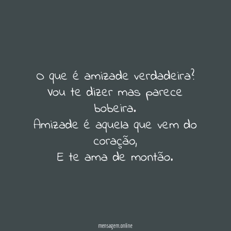 O que é amizade verdadeira