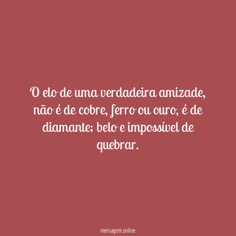 O elo de uma verdadeira amizade