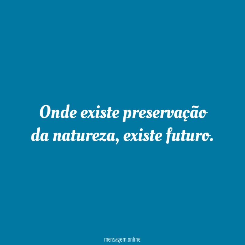 Onde existe preservação da natureza