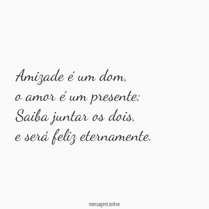 Amizade é um dom