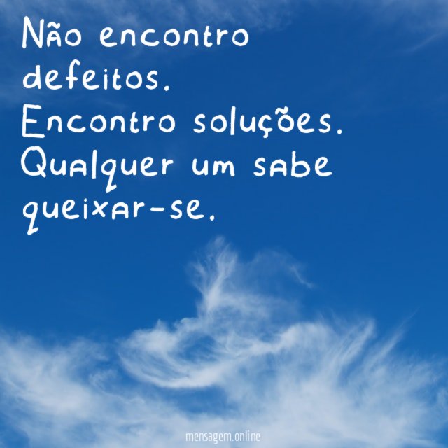 Não encontro defeitos